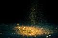 Glitter lights grunge background, gold glitter defocused abstract Twinkly gold Lights Background Royalty Free Stock Photo