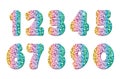 Glitter multicolored numbers. For birthday and party festive design.