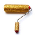 Glitter paint roller isolated on white background Royalty Free Stock Photo