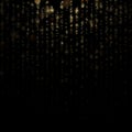 Glitter particles overlay effect. Gold glittering star dust sparkling particles on black background. EPS 10 Royalty Free Stock Photo