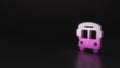 science glitter symbol of bus icon 3D rendering