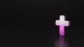science glitter symbol of cross icon 3D rendering