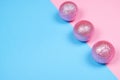 Glitter pink spheres on trendy background