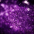 Glitter purple and black bokeh. Royalty Free Stock Photo