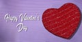 glitter red heart box isolated on purple background. Royalty Free Stock Photo