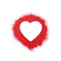 Glitter red heart with empty space for your text. Royalty Free Stock Photo