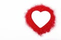 Glitter red heart with empty space for your text or message. Royalty Free Stock Photo