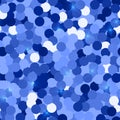 Glitter seamless texture. Actual blue particles. Endless pattern made of sparkling circles. Amazing