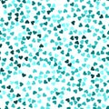 Glitter seamless texture. Actual emerald particles. Endless pattern made of sparkling hearts. Incred Royalty Free Stock Photo