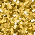 Glitter seamless texture. Actual gold particles. Endless pattern made of sparkling hearts. Magnetic Royalty Free Stock Photo