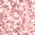 Glitter seamless texture. Actual pink particles. Endless pattern made of sparkling hearts. Powerful