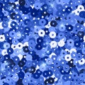 Glitter seamless texture. Admirable blue particles. Endless pattern made of sparkling sequins. Adora Royalty Free Stock Photo