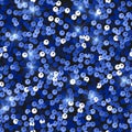 Glitter seamless texture. Admirable blue particles. Endless pattern made of sparkling spangles. Glam Royalty Free Stock Photo