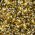 Glitter seamless texture. Admirable gold particles. Endless pattern made of sparkling sequins. Aston