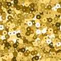 Glitter seamless texture. Admirable gold particles. Endless pattern made of sparkling sequins. Aweso Royalty Free Stock Photo