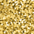 Glitter seamless texture. Admirable gold particles. Endless pattern made of sparkling spangles. Juic