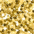 Glitter seamless texture. Admirable gold particles. Endless pattern made of sparkling spangles. Love