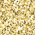 Glitter seamless texture. Admirable gold particles. Endless pattern made of sparkling spangles. Magn