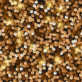 Glitter seamless texture. Admirable red gold particles. Endless pattern made of sparkling spangles.