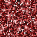 Glitter seamless texture. Admirable red particles. Endless pattern made of sparkling spangles. Radia