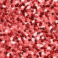 Glitter seamless texture. Admirable red particles. Endless pattern made of sparkling spangles. Rare