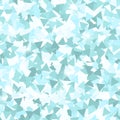 Glitter seamless texture. Adorable mint particles. Endless pattern made of sparkling triangles. Neat Royalty Free Stock Photo