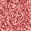 Glitter seamless texture. Adorable red particles. Endless pattern made of sparkling triangles. Preci