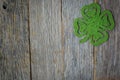 Glitter Shamrock on Rustic Wood Background