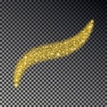 Glitter shine light wave isolated on dark background. Vector glow stardust effect. Glittering magic Royalty Free Stock Photo