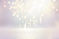 Glitter silver and gild lights background. de-focused Royalty Free Stock Photo
