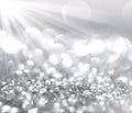 glitter silver lights grunge background, glitter defocused abstract Twinkly Lights Stars Christmas light Background.. Royalty Free Stock Photo