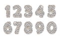 Glitter silver numbers. Royalty Free Stock Photo