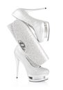 Glitter silver shoes and clutch bag Royalty Free Stock Photo