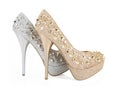 Glitter spiked club shoes