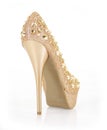 Glitter spiked gold heel Royalty Free Stock Photo