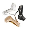 Glitter spiked shoes Royalty Free Stock Photo