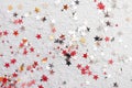 Glitter stars, abstract christmas background texture Royalty Free Stock Photo