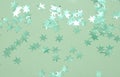 Glitter stars in aque menthe color.