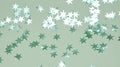 Glitter stars in aque menthe color.