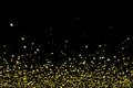 Glitter stars and dust overlay, abstract background, shiny light gold stars glitter Royalty Free Stock Photo