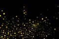 Glitter stars and dust overlay, abstract background, shiny light gold stars glitter Royalty Free Stock Photo