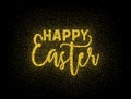 Glitter textured inscription Happy Easter