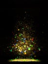 Glitter vintage lights background. dark gold and black. Christmas card Royalty Free Stock Photo