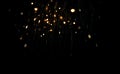 Glitter vintage lights background. gold and black. de focused Royalty Free Stock Photo