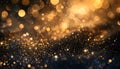 Glitter vintage lights background. light gold and black Royalty Free Stock Photo