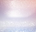 Glitter vintage lights background. light silver, and pink. defocused. Royalty Free Stock Photo