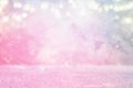 glitter vintage lights background. pink and purple. de-focused. Royalty Free Stock Photo