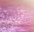Glitter vintage lights background. pink and silver. defocused. Royalty Free Stock Photo