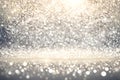 Glitter vintage lights defocused background. Generative AI Royalty Free Stock Photo