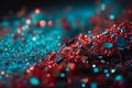 Glittering Aqua Blue and Ruby Red Background for a Touch of Luxury